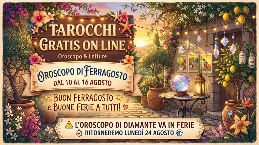 Oroscopo settimanale dal 10 al 16 agosto 2026 di Diamante